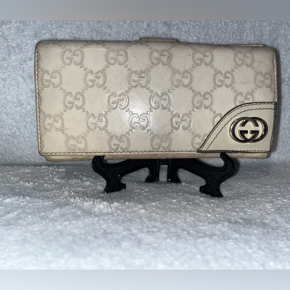Gucci Accessories - Gucci Guccissima Beige Gold Long Wallet